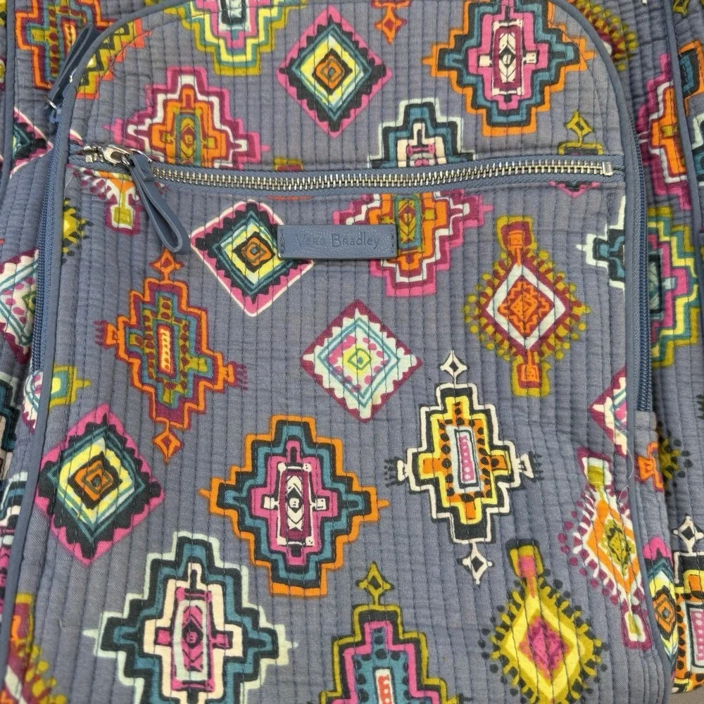 Vera Bradley Multi Color‎ Medallion Pattern Back Pack Book Bag Adjustable Straps